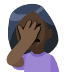 🤦🏿 person facepalming: dark skin tone display on Facebook